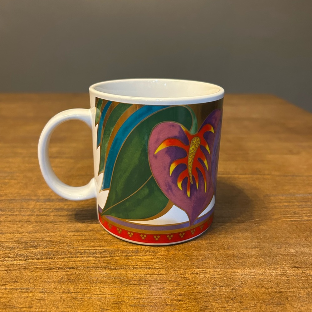 Laurel Burch Anthurium Tropical Leaf Coffee Mug Cup - Picture 3 of 5